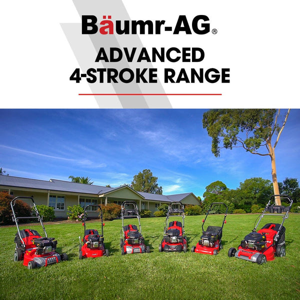 Baumr Ag 18" 150Cc Self Propelled Lawn Mower 7 Height Steel Deck Cup Holders 4 Stroke Petrol Lawnmower 740Sx Petrol Mowers