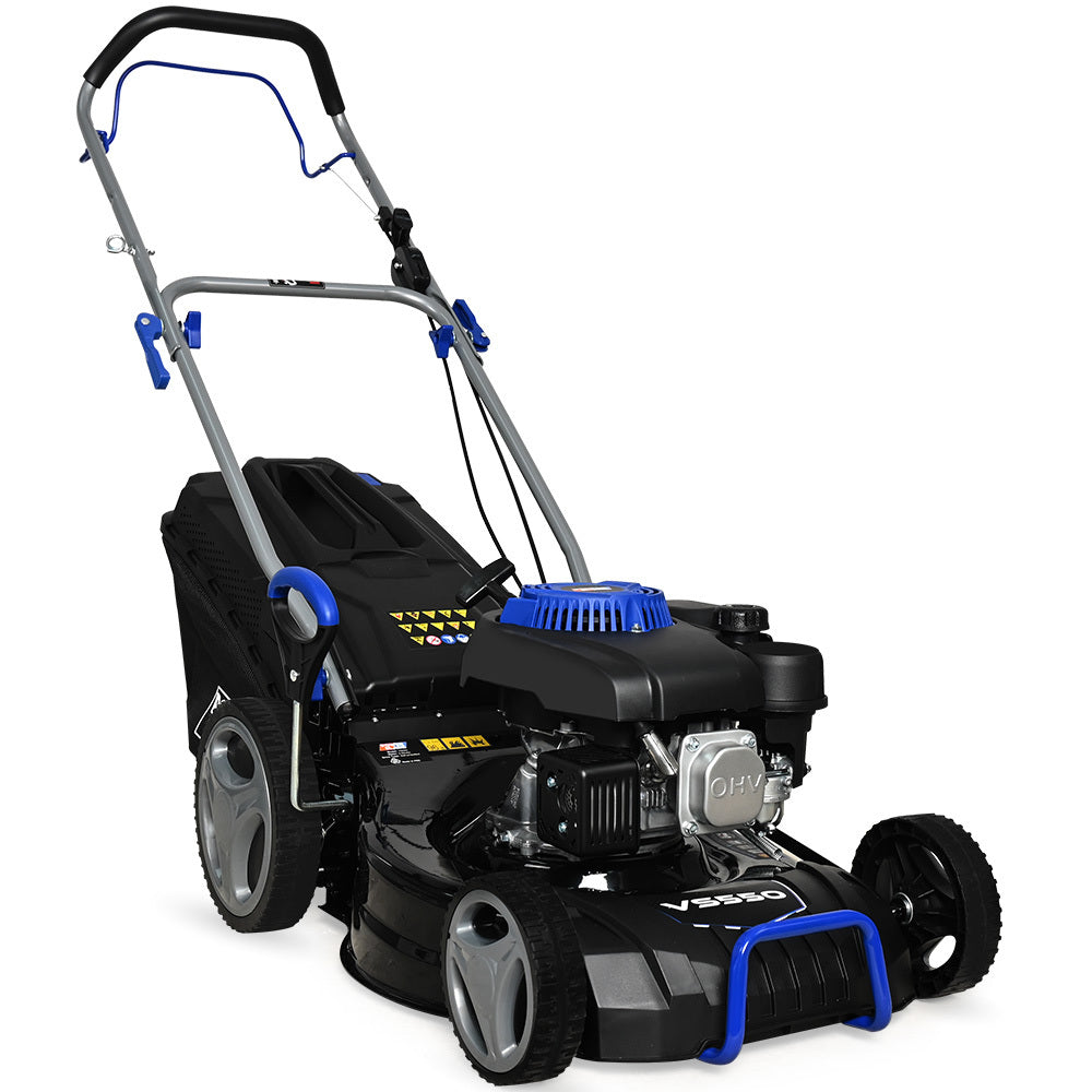 Powerblade 18" 150Cc Self Propelled Lawn Mower 7 Height Steel Deck 4 Stroke Petrol Lawnmower Vs550 Petrol Mowers