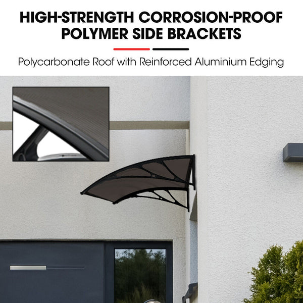 Shade Shield 1X1m Aluminium Exterior Awning Black Diy External Uv Rain Protection Grey Tinted Polycarbonate Canopy Cover Awning & Canopy Parts