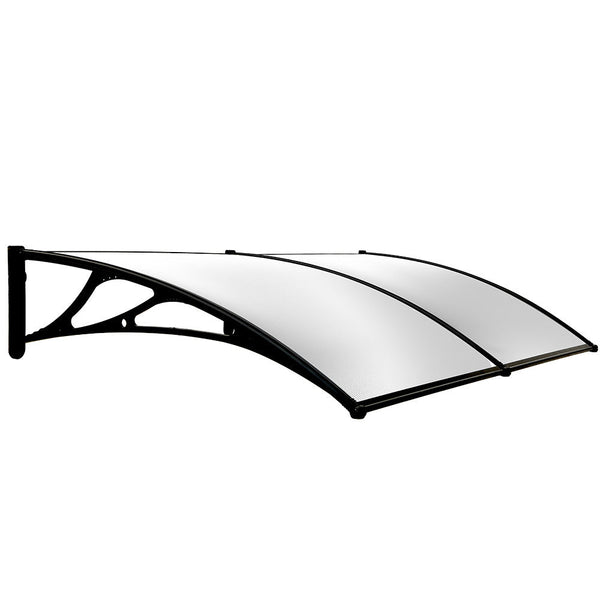 Shade Shield 2X1m Aluminium Exterior Awning Black Diy External Uv Rain Protection Clear Polycarbonate Canopy Cover Awning & Canopy Parts