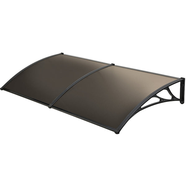 Shade Shield 2X1m Aluminium Exterior Awning Black Diy External Uv Rain Protection Grey Tinted Polycarbonate Canopy Cover Awning & Canopy Parts