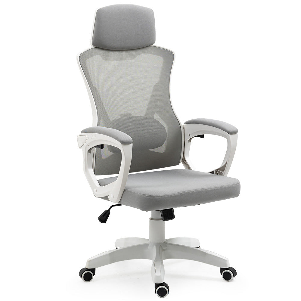 Office Chairs Fortia Ergonomic Mesh Office Chair Computer Seat With Headrest Adjustable Recline White/Grey