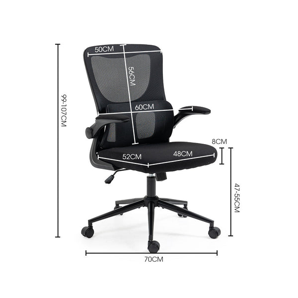 Office Chairs Fortia Ergonomic Mesh Office Chair Computer Seat Adjustable Recline Black