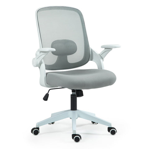 Ergonomic Office Desk Chair Coolmesh Fabric Adjustable Recline Grey Mesh/White Frame Office Chairs