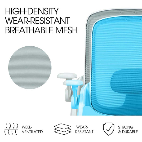 Ergonomic Office Desk Chair Coolmesh Fabric Adjustable Recline Grey Mesh/White Frame Office Chairs