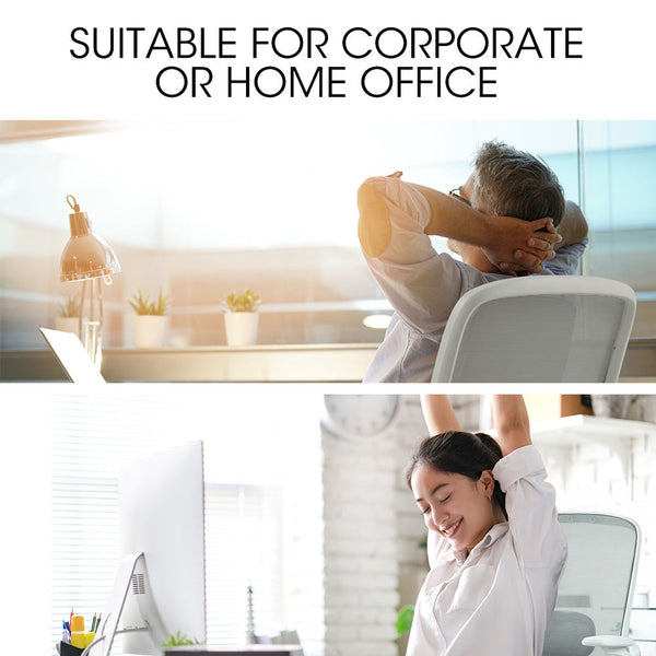 Ergonomic Office Desk Chair Coolmesh Fabric Adjustable Recline Grey Mesh/White Frame Office Chairs