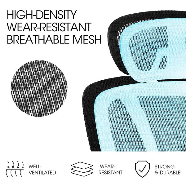 Ergonomic Office Desk Chair Coolmesh Fabric Adjustable Lumbar Support Headrest Armrest And Recline Black Mesh/Black Frame Office Chairs