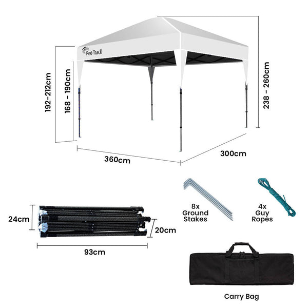 3.6X2.2M Ultra Compact Folding Gazebo Carry Bag Portable Outdoor Popup Marquee For Camping Beach White Gazebos & Pergolas