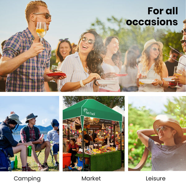 3.6X2.2M Ultra Compact Folding Gazebo Walls Carry Bag Portable Outdoor Popup Marquee For Camping Beach Green Gazebos & Pergolas