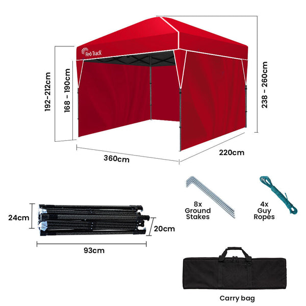 3.6X2.2M Ultra Compact Folding Gazebo Walls Carry Bag Portable Outdoor Popup Marquee For Camping Beach Gazebos & Pergolas