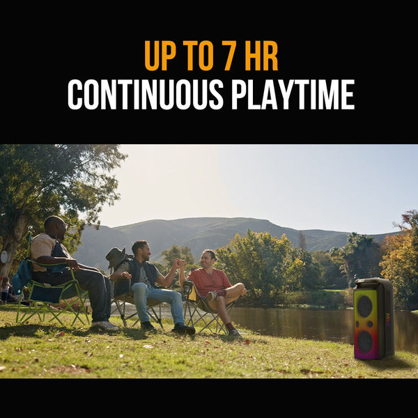 M&B Splash Proof 120W Bluetooth Party With Karaoke Microphone Ipx4 Tws Pairing Multi Input Lithium Battery Rgb Usb Charging Audio Docks & Mini Speaker