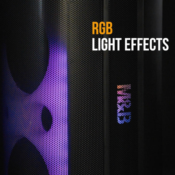 M&B Splash Proof 120W Bluetooth Party With Karaoke Microphone Ipx4 Tws Pairing Multi Input Lithium Battery Rgb Usb Charging Audio Docks & Mini Speaker