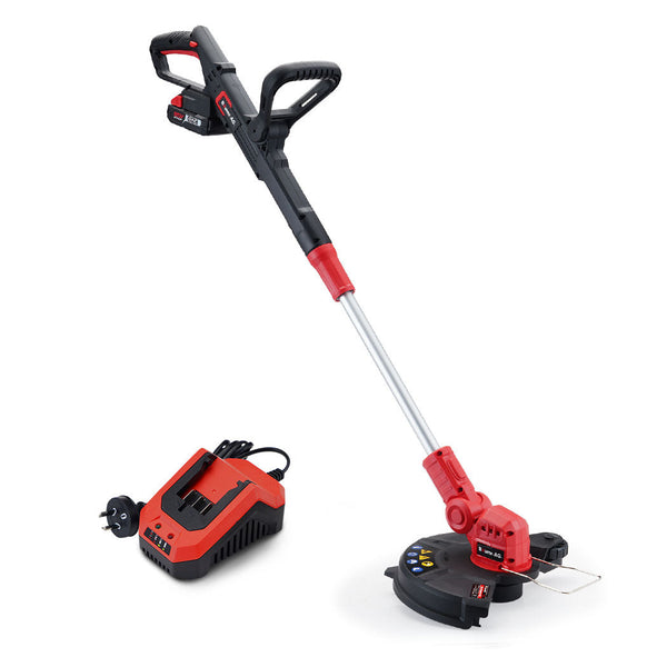 Baumr Ag 20V Cordless Line Trimmer Whipper Snipper Electric Garden Tool 2.0Ah Lithium Battery Charger String Trimmers