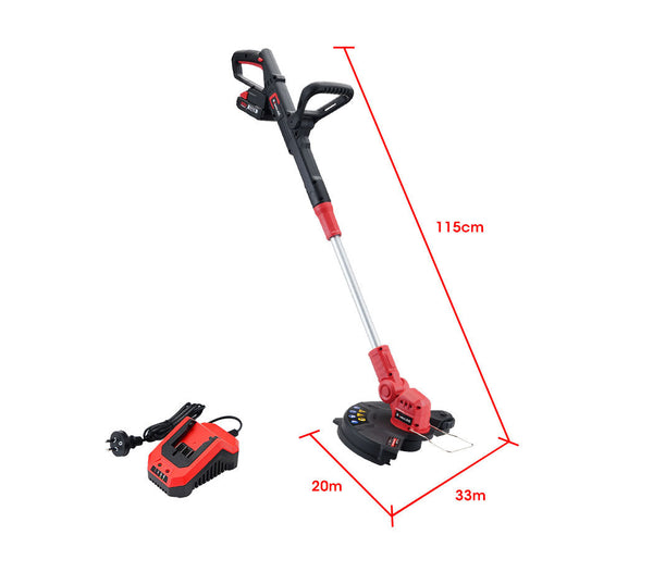 Baumr Ag 20V Cordless Line Trimmer Whipper Snipper Electric Garden Tool 2.0Ah Lithium Battery Charger String Trimmers