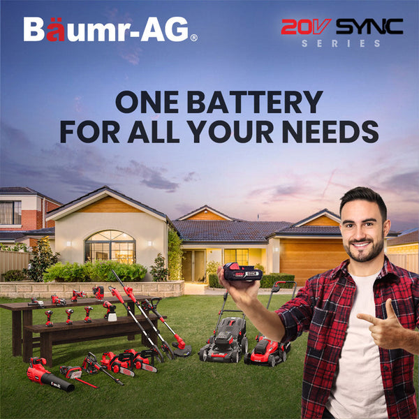 Baumr Ag 20V Cordless Line Trimmer Whipper Snipper Electric Garden Tool 2.0Ah Lithium Battery Charger String Trimmers
