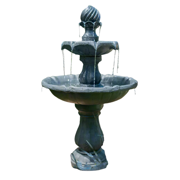 Protege Water Fountain Solar Powered 3 Tiered Battery Outdoor Bird Bath With Led Lights Outdoor Fountains