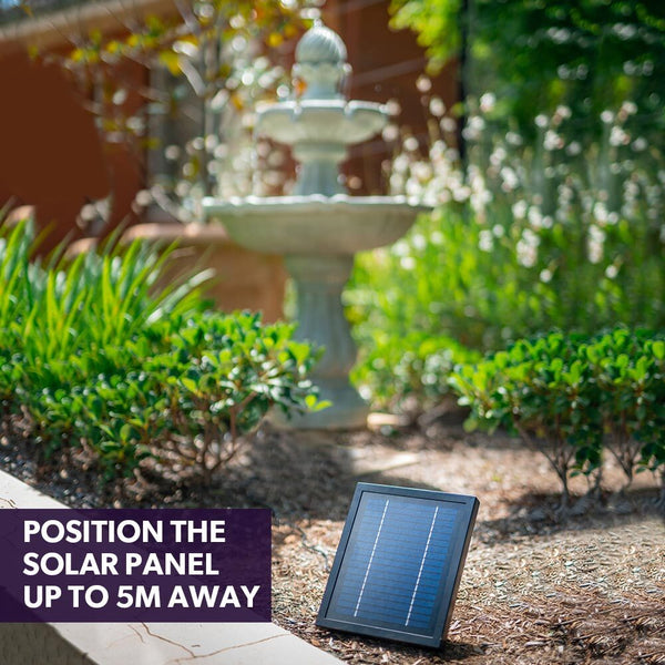 3 Tier Solar Powered Water Feature Fountain Bird Bath Light Grey Outdoor Fountains