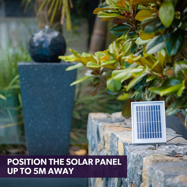 Protege Contemporary Solar Powered Water Feature Fountain With Led Lights Dark Grey Outdoor Fountains