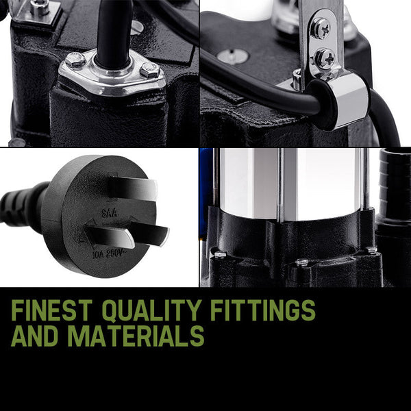 2250W Submersible Dirty Water Pump Sewage Bore Septic Tank Well Sewerage Water Pumps & Pressure Tanks