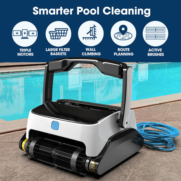 Grampus 800 Robotic Pool Cleaner Automatic Vacuum With Quick Wall Climbing Capability Pool Cleaners & Vacuums