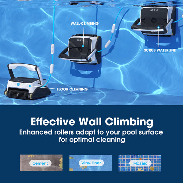 Grampus 800 Robotic Pool Cleaner Automatic Vacuum With Quick Wall Climbing Capability Pool Cleaners & Vacuums