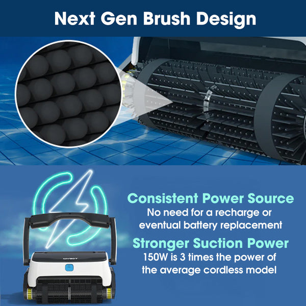 Grampus 800 Robotic Pool Cleaner Automatic Vacuum With Quick Wall Climbing Capability Pool Cleaners & Vacuums