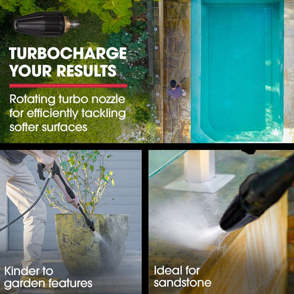 Rx550 Electric High Pressure Washer 3500Psi Nozzles Spin & Wheel Brush Deck Cleaner Turbo Head 10M Hose Pressure Washers