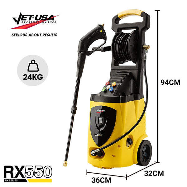 Rx550 Electric High Pressure Washer 3500Psi Nozzles Spin & Wheel Brush Deck Cleaner Turbo Head 10M Hose Pressure Washers