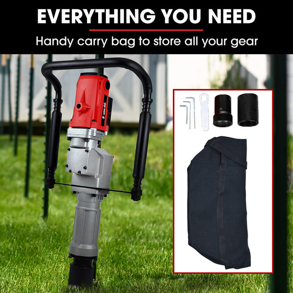 Baumr Ag Hp360e 2200W Electric Post Driver With Piling Socket Sleeves Post Drivers