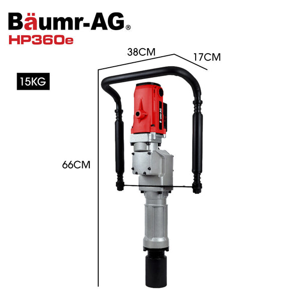 Baumr Ag Hp360e 2200W Electric Post Driver With Piling Socket Sleeves Post Drivers
