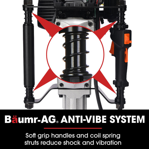 Baumr Ag Hp480 55Cc Stroke Petrol Post Driver With 2 Piling Socket Sleeves Post Drivers