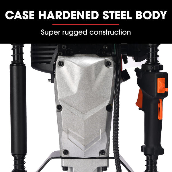 Baumr Ag Hp480 55Cc Stroke Petrol Post Driver With 2 Piling Socket Sleeves Post Drivers