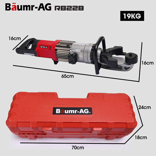 Baumr Ag 10 22Mm 1200W Heavy Duty Electric Hydraulic Rebar Bender Carry Case Drain Cleaning Tools