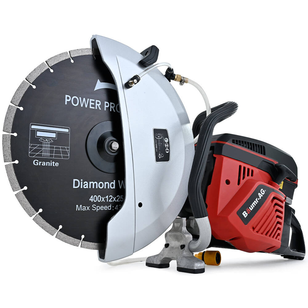 Baumr Ag 400Mm Professional Concrete Demolition Saw 94Cc 2 Stroke Wet And Dry Cutting 16" Diamond Blade Anti Vibration System Concrete Saws