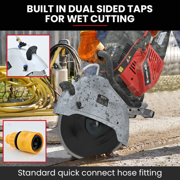 Baumr Ag 400Mm Professional Concrete Demolition Saw 94Cc 2 Stroke Wet And Dry Cutting 16" Diamond Blade Anti Vibration System Concrete Saws