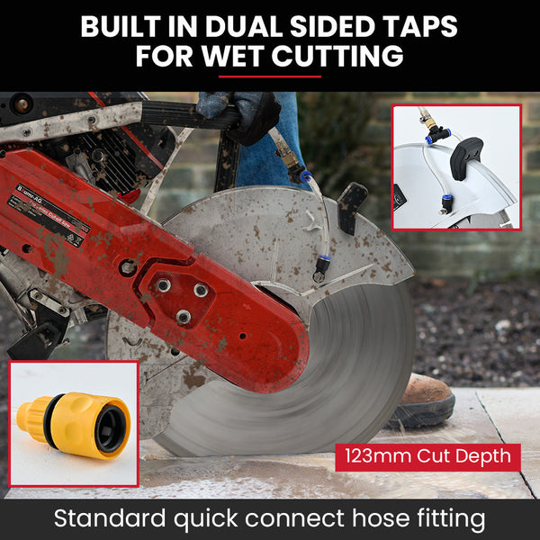 Baumr Ag 350Mm Professional Concrete Demolition Saw 74Cc 2 Stroke Wet And Dry Cutting 14" Diamond Blade Anti Vibration System Concrete Saws