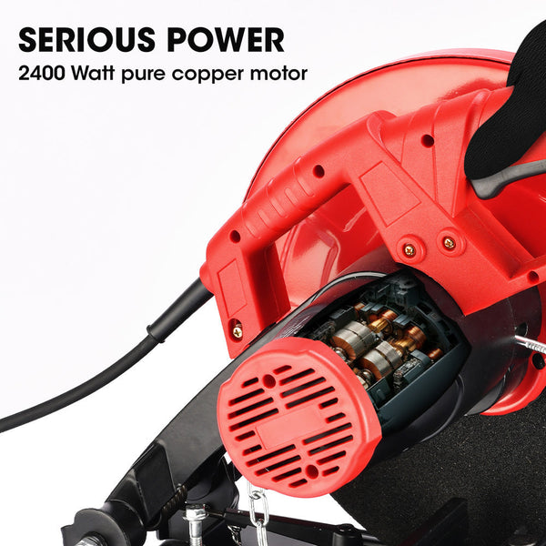 Baumr Ag 2400W 355Mm 14" Metal Cut Off Cold Saw Soft Start 45 Degree Mitre Chop Concrete Saws