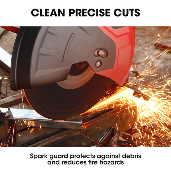 Baumr Ag 2400W 355Mm 14" Metal Cut Off Cold Saw Soft Start 45 Degree Mitre Chop Concrete Saws