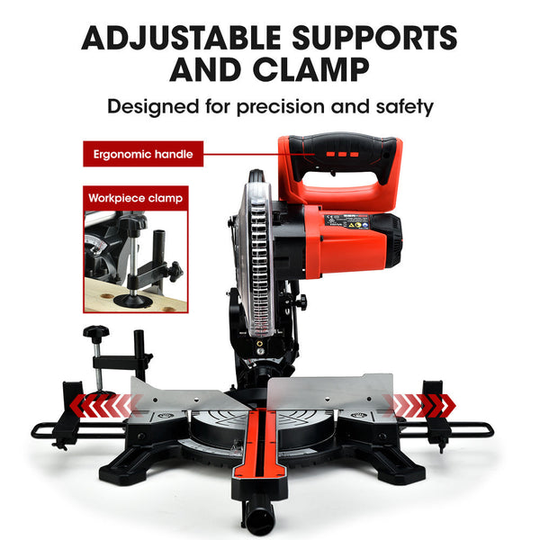 Baumr Ag 210Mm Sliding Compound Mitre Drop Saw And Adjustable Stand Combo Saws