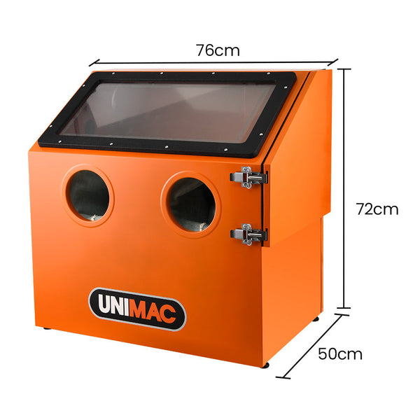 110L Benchtop Sandblasting Cabinet With Gun Set Hose Led Light Sanders