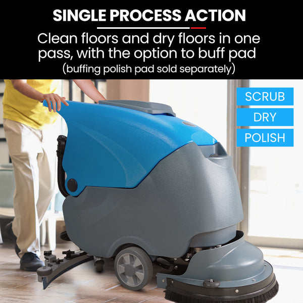 Auch Fsh18 Floor Scrubber & Dryer 490Mm Battery Powered Walk Behind Multi Purpose Commercial Grade Machine Mops Brooms & Scrubbers
