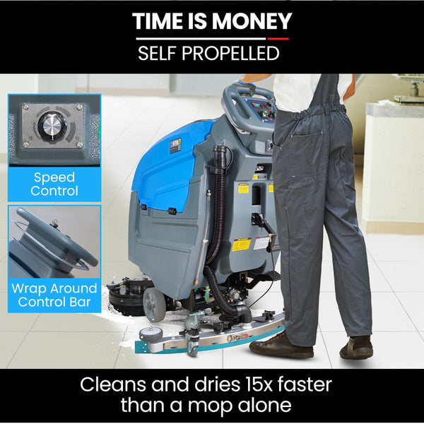 Auch Fsp26 Self Propelled Floor Scrubber & Dryer 720Mm Battery Powered Walk Behind Multi Purpose Commercial Grade Machine Mops Brooms & Scrubbers