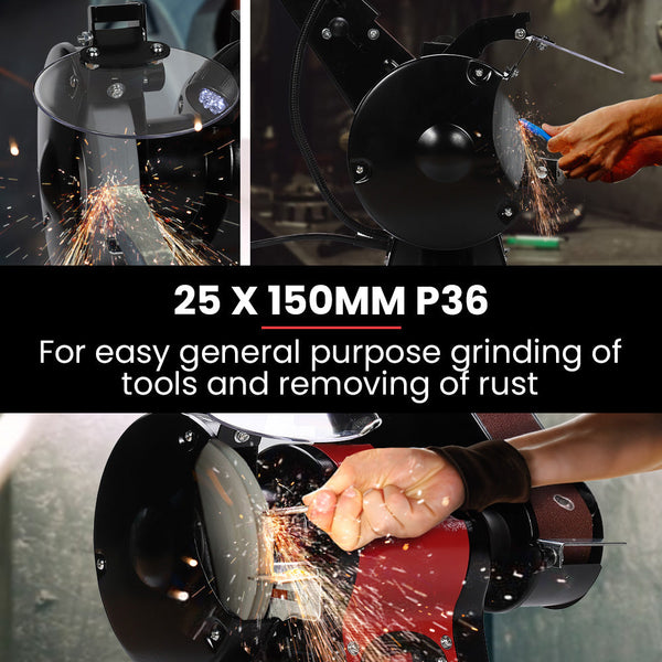 Baumr Ag Bench Grinder And Belt Sander Combo 150Mm Grinding Disc X 686Mm Linisher Brushless Motor Worklight Sanders