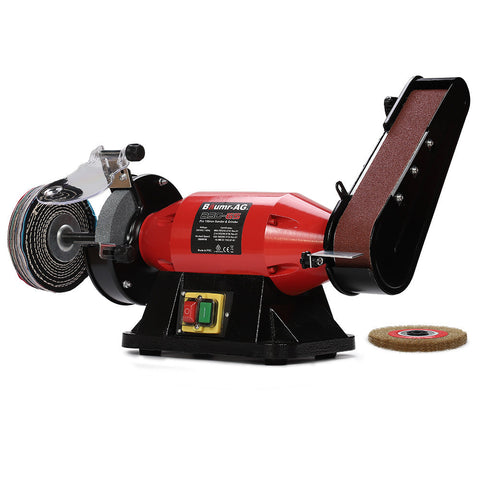 Baumr Ag Bench Grinder Sander And Polisher Combo 150Mm Grinding Wheel Linisher 520W Brushless Motor W/ Wire Buffing Wheels Sanders