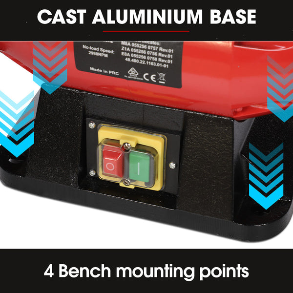 Baumr Ag Bench Grinder Sander And Polisher Combo 150Mm Grinding Wheel Linisher 520W Brushless Motor W/ Wire Buffing Wheels Sanders
