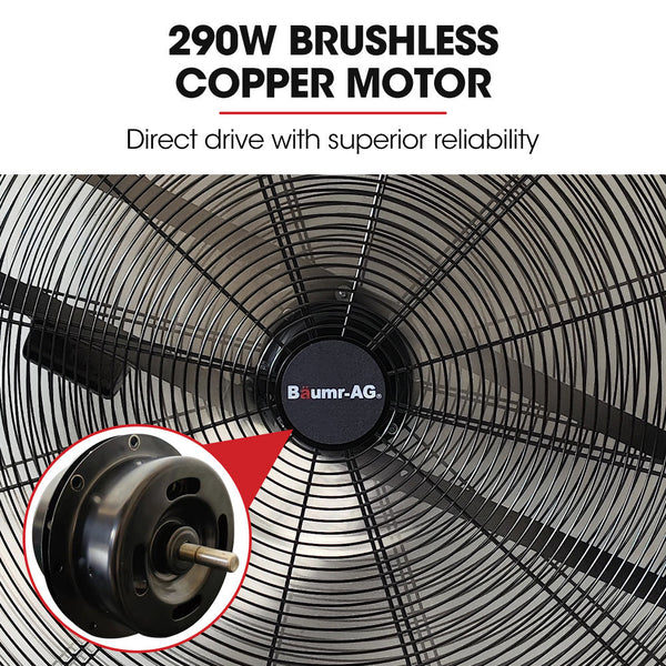 Baumr Ag 36" 914Mm Industrial Mobile Floor Drum Fan 290W Brushless Motor Tilting Large Commercial Heavy Duty Frame Eess Certified Exhaust Fans & Venti