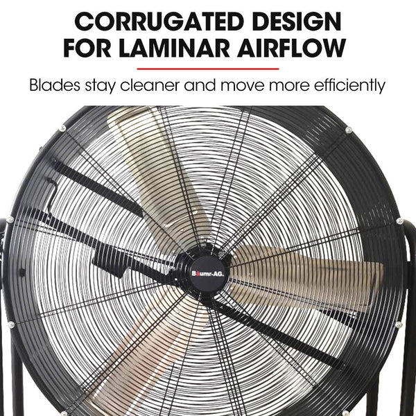 Baumr Ag 36" 914Mm Industrial Mobile Floor Drum Fan 290W Brushless Motor Tilting Large Commercial Heavy Duty Frame Eess Certified Exhaust Fans & Venti