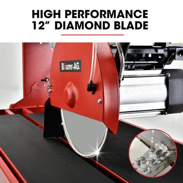 Baumr Ag 1500W Electric Tile Saw Cutter With 300Mm (12") Blade 920Mm Cutting Length Side Extension Table Table Saws