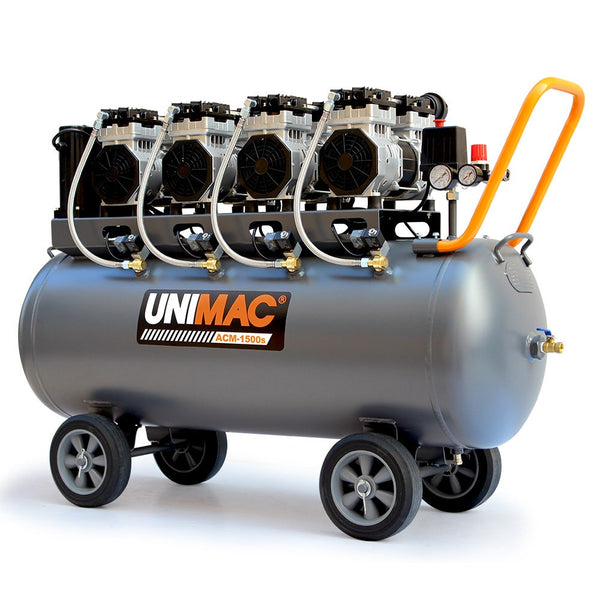 150L 4.5Hp Ultra Slient Oil Free Electric Air Compressor Long Life Quad Motor 116Psi Portable Twin Nitto Outlets 15A Plug Air Compressors