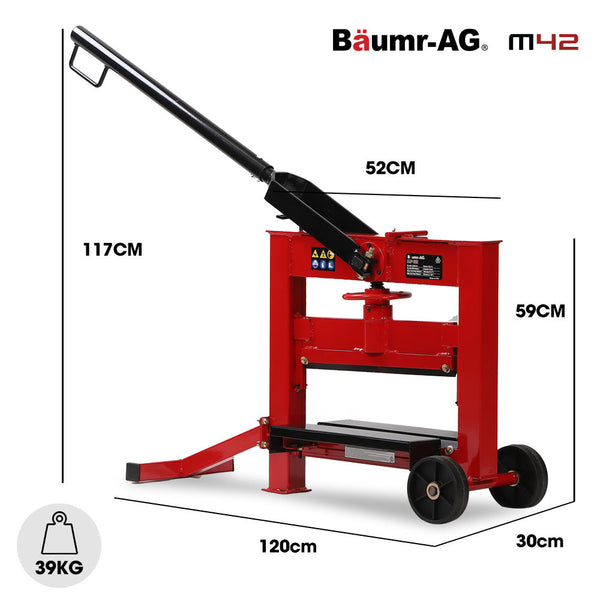Baumr Ag Manual Block Splitter 420Mm Cutting Length Cutter For Paver Brick Stone Log Splitters